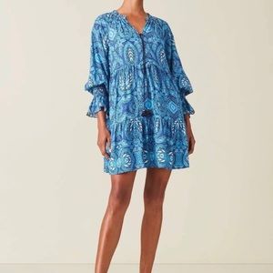 Figue - Bells Mini Dress - Large Blue